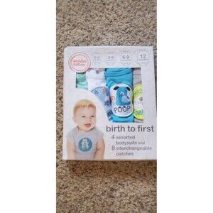NEW Baby 0-12 months Bodysuit with 8 interchangeable patches